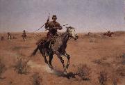 Frederic Remington The Flight oil painting